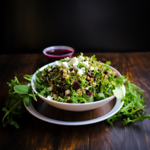 Microgreens and Quinoa Salad with Balsamic Vinaigrette